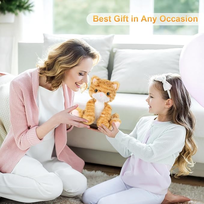 Heatable & Coolable Orange Cat Stuffed Animal, Cat Heating Pad Microwavable for Soothing & Relaxation, Lavender Scented Orange Cat Plush Toy for Stress Relief, Stuffed Cat Toys for Kids