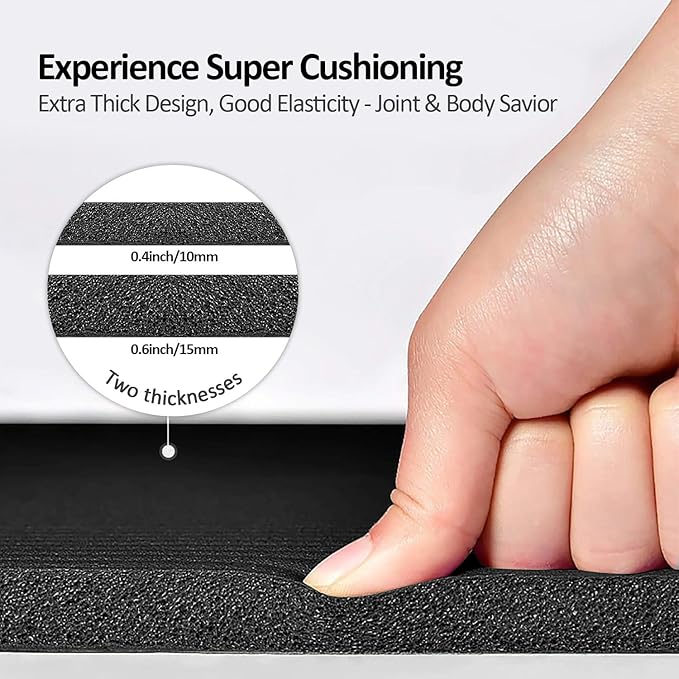 Yoga Mat Non Slip NBR Extra Thick Yoga Mat, 72"L x 32"/24"W x 0.6"/0.4"TH (185cm x 80cm/61cm x 15mm/10mm), Anti-Tear Exercise Mat with Carrying Strap and Bag, Workout Mats for Yoga, Pilates