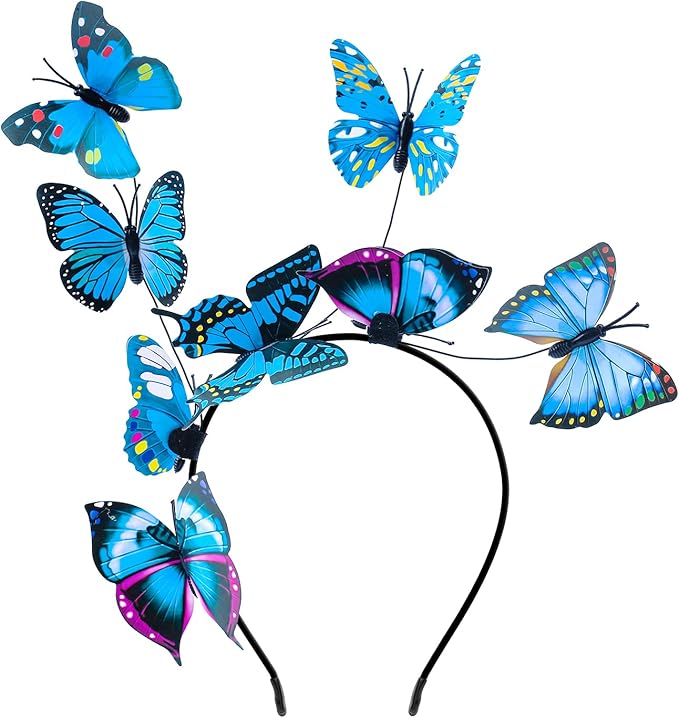 Butterfly Wings For Girls, Double-Sided Fairy Wings, Halloween Costumes for Kids, 3PCS Butterfly Cape Set.