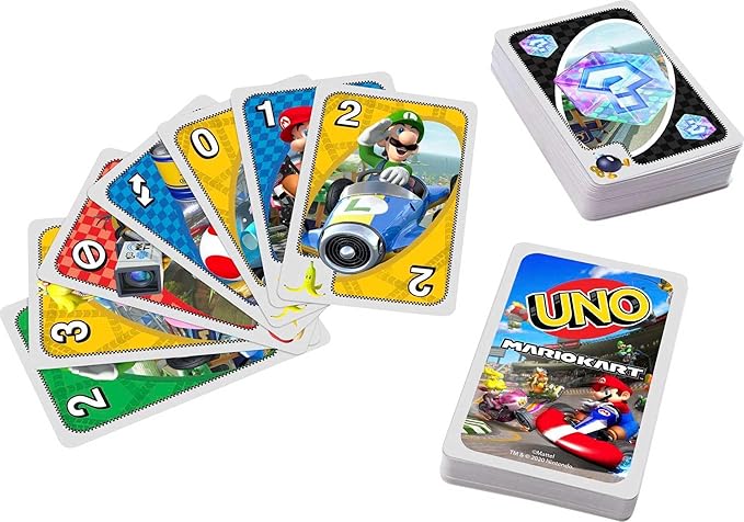 Mattel Games UNO Mario Kart Card Game for Kids, Adults, Families & Parties with Special Rule for 2 to 10 Players