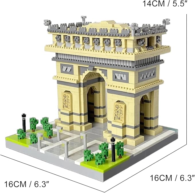 Arc De Triomphe Paris France Building Blocks Set (2020Pcs) Famous World Architecture Educational Toys Micro Bricks for Kids Adults