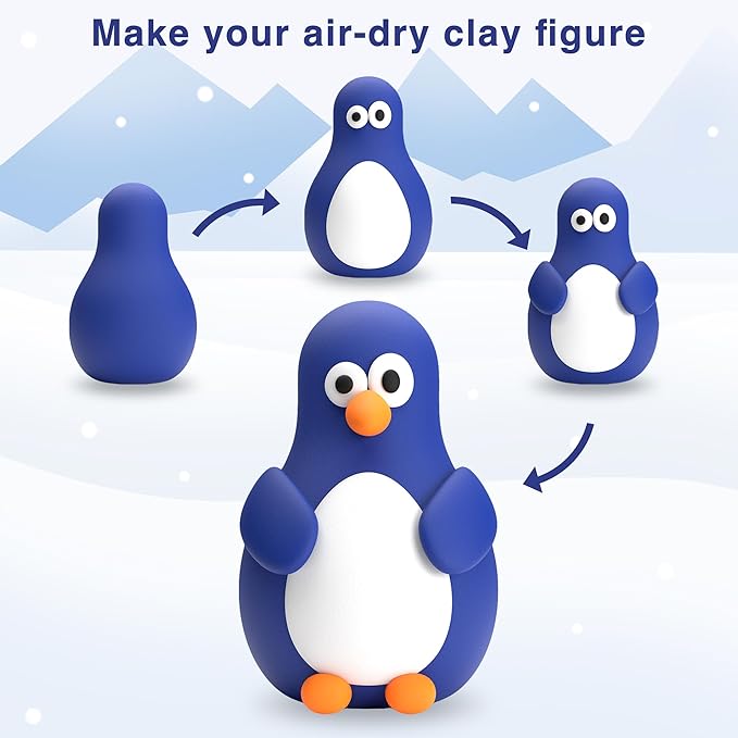 FlyFlag Air Dry Clay Kit - 24 Colors, Soft & Ultra Light, Modeling Clay for Kids with Accessories, Tools and Tutorials