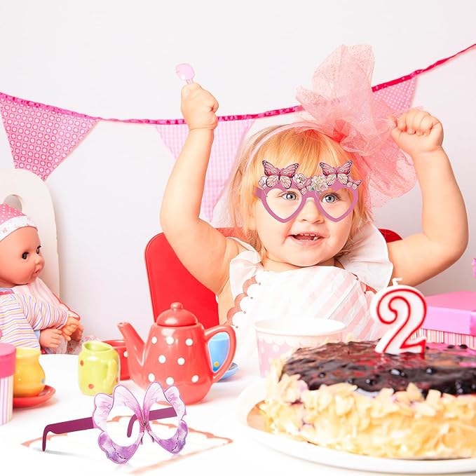 36 Pcs Butterfly Party Favors Spring Butterfly Party Decoration Butterfly Paper Eyeglasses Spring Butterfly Party Photo Props for Spring Holiday Birthday Party Supplies