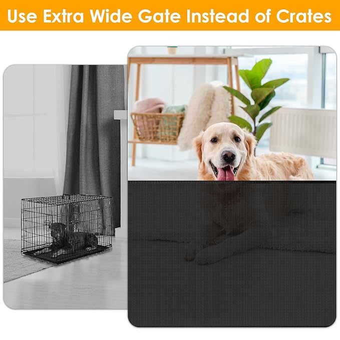180 Inch Extra Wide Dog Gates for The House Extra Wide Retractable Dog Gate for Doorway Indoor Extra Long Baby Gate for Large Openings Retractable Baby Gate Outdoor Baby Gate for Deck Outdoor Dog Gate