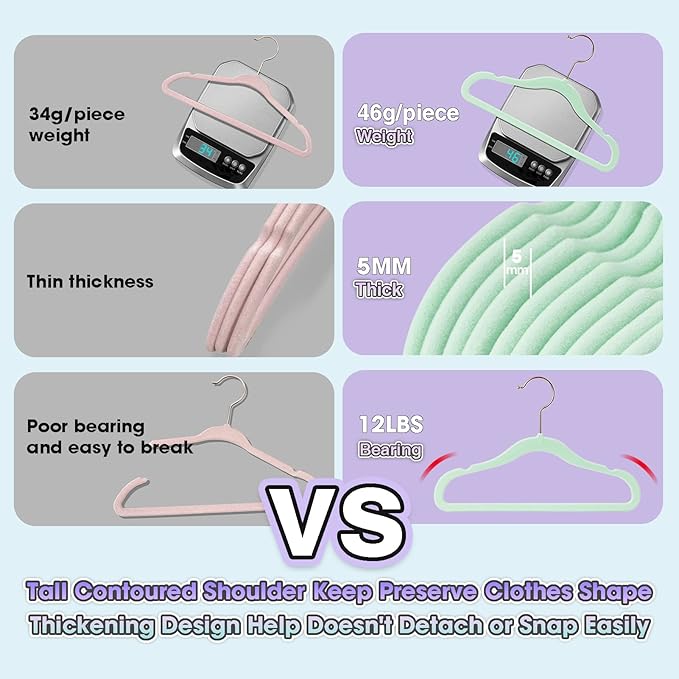 Kids Hangers - 14 Inch, 50 Pack, Green, Plastic, Ideal for Everyday Use, Baby Hangers, Durable Infant/Toddler Hangers