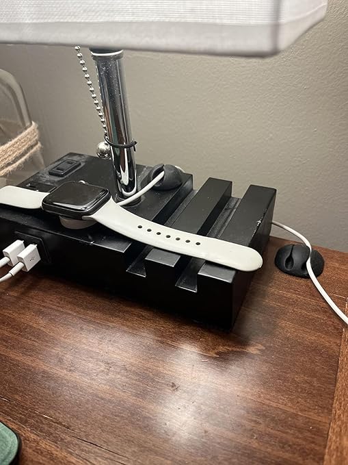 OHill Desk Cable Management Cord Organizer, 24 Pack Black Self Adhesive Cord Holder Cable Clips, Ideal Cable Organizer Wire Keeper for Desk, Nightstand, Phone Charger, Computer, Home, Office, Car