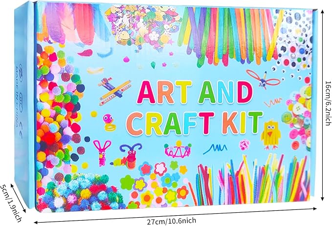 Itopstar Arts and Crafts Supplies Kit Craft Set for Kids-Art Supplies Kids Art Supplies Great for Preschool, Homeschool and Kindergarten DIY Crafting Projects-1500pcs+