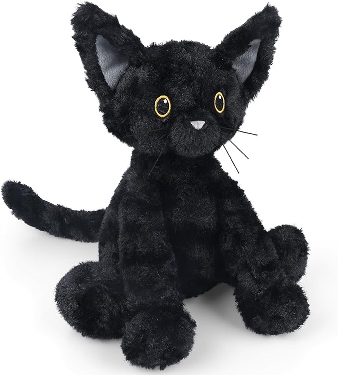 Coolable & Heatable Cat Stuffed Animals, Microwavable Heating Pad for Period Discomfort, Lavender Scent Cat Plush, Black Cat Plush Gift for Kids & Aldults