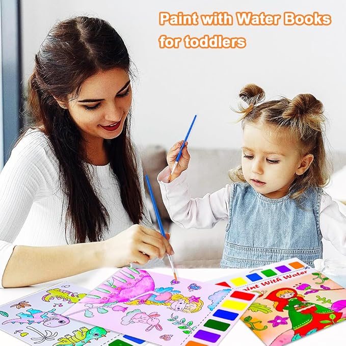 BAOXUE Water Coloring Books for Kids Ages 4-8,Paint with Water Colors Book for Toddlers,Watercolor Painting Paper Gift for Boys Girls 2-4 Years