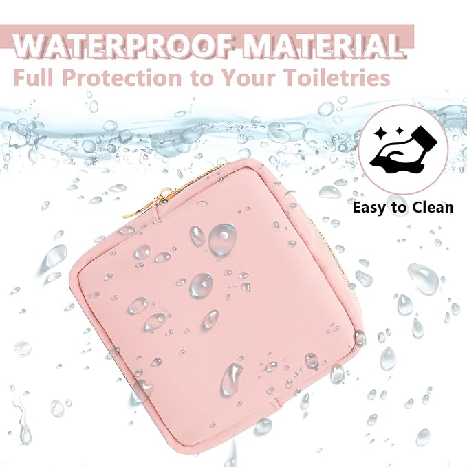 UIXIZQ Mini Makeup Pouch for Purse, Small Cosmetic Bag Pouch Nylon Travel Toiletry Organizers Bag for Women Girls, Cute Zipper Coin Purse Preppy Storage Purse for School Work(Mini-Flamingo)