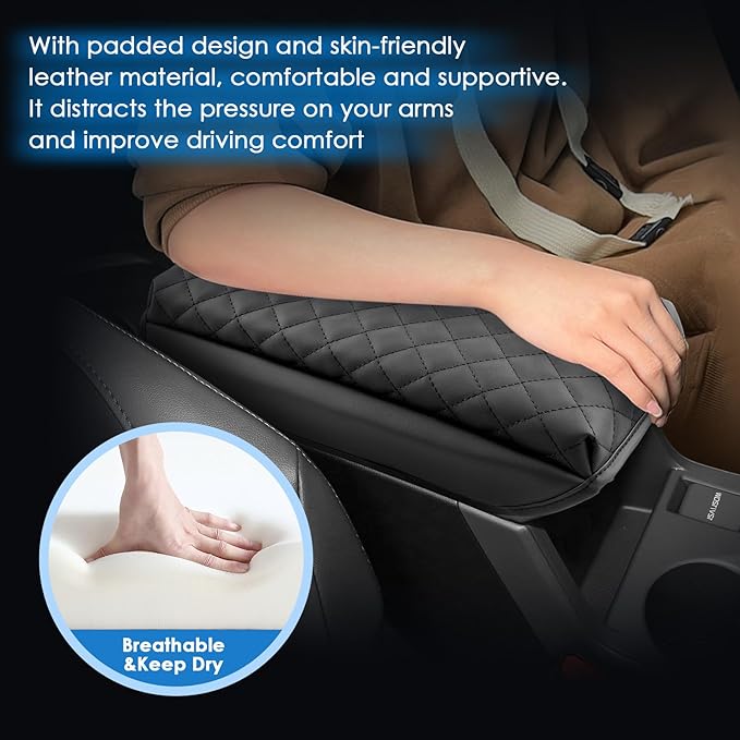Coleya 2024 2025 2026 Crosstrek Accessories Center Console Cover for Subaru Crosstrek (Premium/Sport/Limited/Touring/Wilderness), Cushion&Comfy Leather Armrest Cover 2026 Crosstrek Accessories -Padded