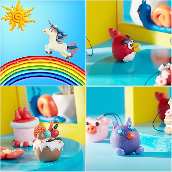 ifergoo Polymer Modeling Clay for Kids DIY Starter Kits, 62 Color Oven Baked Model Clay, Non-Toxic, Non-Sticky, with Sculpting Tools, Ideal Gift for Boys and Girls