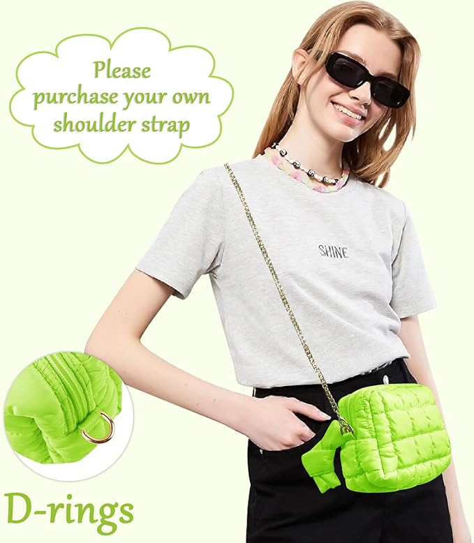 Puffer Quilted Makeup Bag Cosmetic Bags,Puffy Travel Toiletry Pouch for Women,Cute Checkered Zipper Bag Travel Essential,Portable Aesthetic Make up Organizer Bag for Gifts Work Daily(LightGreen,M)