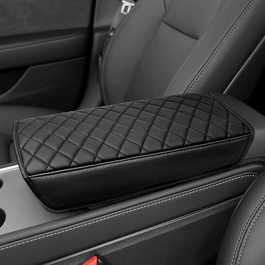 Bercicci Center Console Armrest Cover Compatible with Tesla 2021-2024 Model Y & 2017-2023 Model 3 Accessories (Not for Y Juniper & 3 Highland) Leather Material Center Console Liner Protection