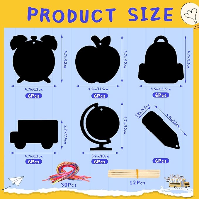 JULMELON 36 PCS Welcome Back to School Scratch Art for Kids, Back to School Crafts for Kids Rainbow Magic Scratch Paper Cards First Day of School Gifts for Students Classroom DIY Crafts Party Favors