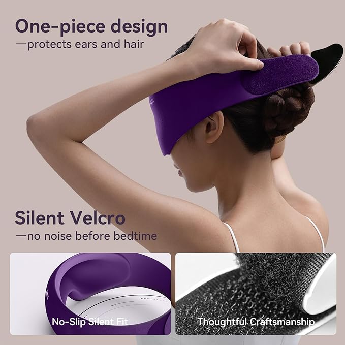 EVERY THINK Ultimate Comfort Sleep Mask for Side Sleepers - 3D Zero Pressure & 100% Light Blocking Eye Mask for Sleeping, Adjustable & Breathable for Women Men, Travel Essentials (Purple)