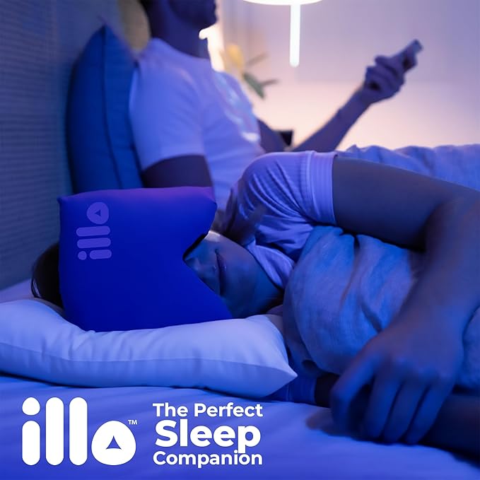 illo Wearable Pillow Sleep Mask | Soft Mulberry Silk Blackout Sleeping & Napping Eye Mask | Best for Home Bed, Work, Camping, Airplane, Side Sleeper | Reversible as Travel Neck Pillow | Women & Men