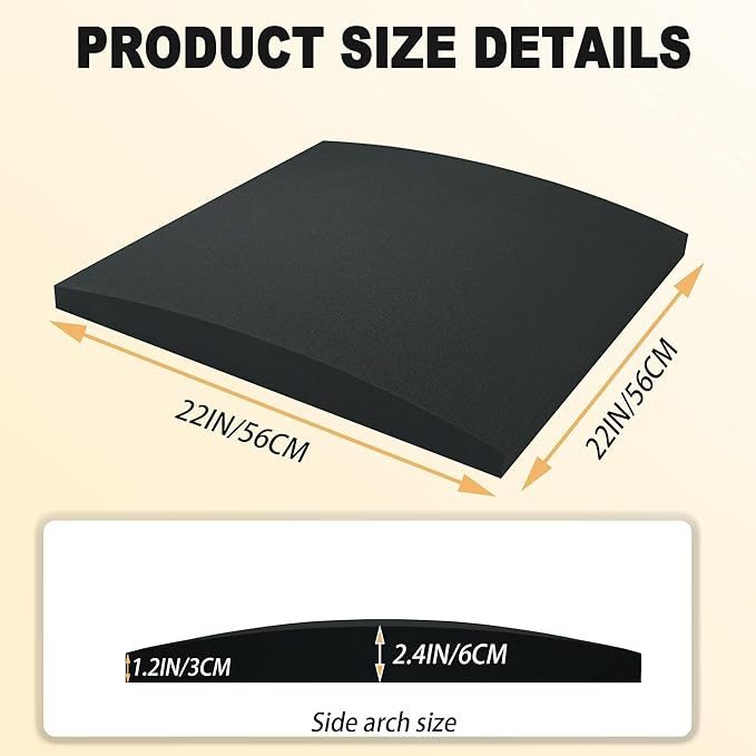 2PCS 40D 22 x 22 x 2.4in Couch Cushion Support for Sagging Seat, Large Size Arc Sofa Cushion Support, High Rebound Couch Cushion Inserts, Repair Sofa Dents to Improve Comfort, Black