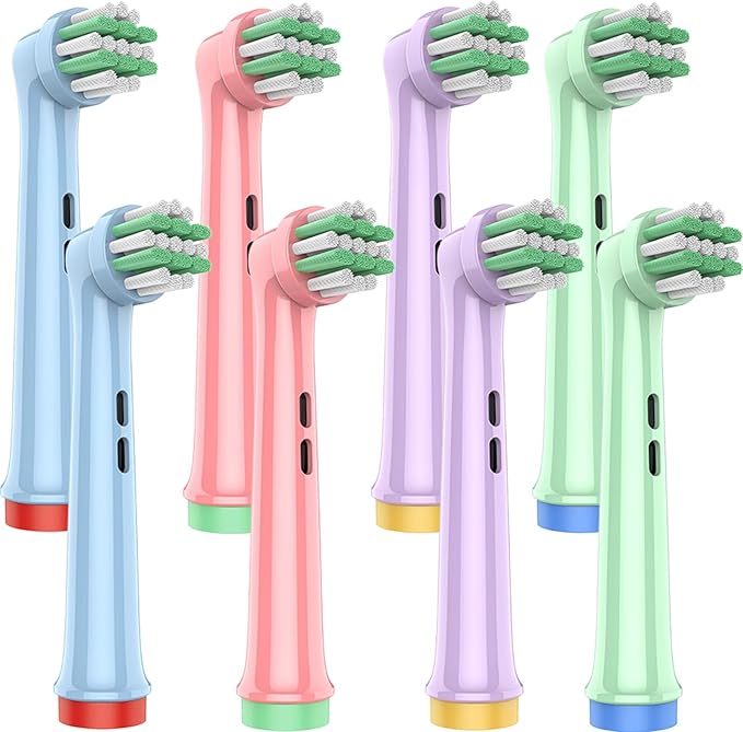 Kids Replacement Heads Compatible with Braun Oral B Kids Electric Toothbrush, Extra Soft Replacement Toothbrush Heads for Gentle Care, Kids Toothbrush Heads are for Ages 3+ and 6-12, 8 Count