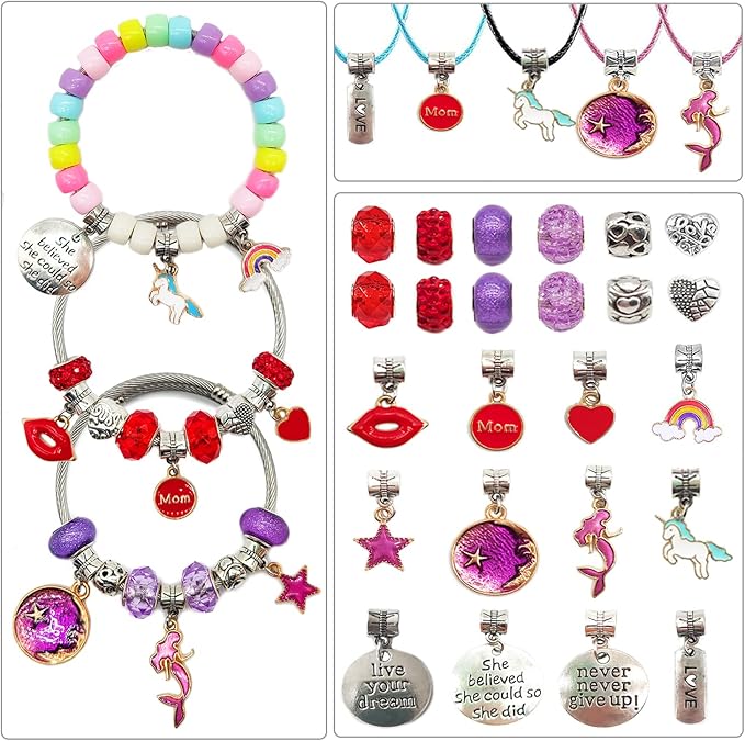 leitait Assorted Beads Bracelet Making Kit, 3000Pcs Flat Clay Beads Jewelry Making Kits, Christmas Birthday Gifts Toys for Girls Age 8-12