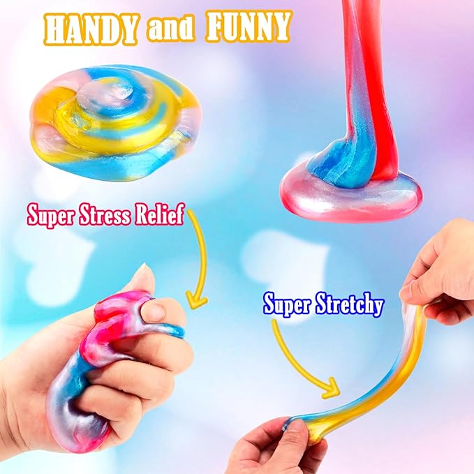 70 Pack Galaxy Slime, Super Mini Slime Kit, Funny Clear Slimes for Girls and Boys Slime, Party Favors Birthday Gifts, Classroom Prizes, Valentines, Easter and Christmas Slime Stress Relief Toys