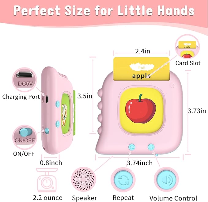 Pocket Speech Therapy Materials for Toddler 1-6, 510 Sight Words Talking Flash Cards, Autism Sensory Toys Montessori Learning Resources Kindergarten Preschool Educational Toys, Birthday Gift for Girls