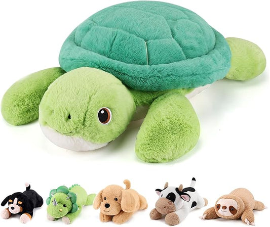 Turtle Weighted Stuffed Animals - 28 Inch 5.0 Pounds Weighted Plushies Sea Turtle Stuffed Animal - Large Tortoise Plush Pillow - Cute Plush Toy Gifts for Kids & Adults (28" 5.0 lbs)
