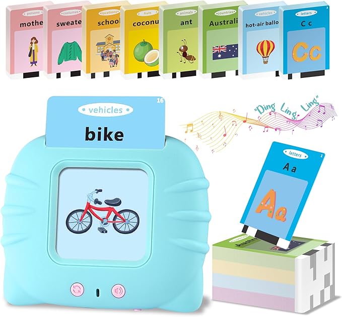 Sensory Toys Montessori Toys for 2 3 4 5 6 Year Old Speech Therapy Materials Autism Toys 192 Cards 384 Sides ABC 123 Sight Words Toddler Toys Educational Learning Toys Talking Flash Cards Boys Gift