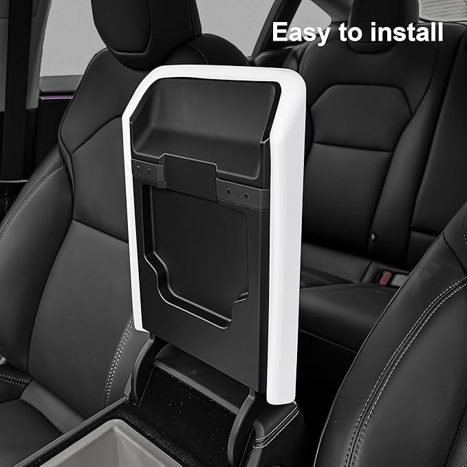 frani Center Console Armrest Cover Designed for Tesla Model 3 Highland 2024-2026 and Model Y Juniper 2026 Refresh,Non-Slip Designed with EZ Snap On Install-White