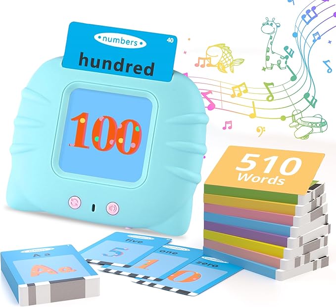 Toddler Talking Flash Cards with 510 Sight Words,ABC-123 Learning Toys for Ages 2-4,Autism Sensory Toys for Kids,Speech Therapy,Montessori Educational Toys Gifts for Age 1 2 3 4 5 Years Old Boys Girls
