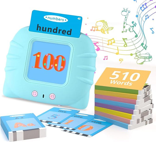 Toddler Talking Flash Cards with 510 Sight Words,ABC-123 Learning Toys for Ages 2-4,Autism Sensory Toys for Kids,Speech Therapy,Montessori Educational Toys Gifts for Age 1 2 3 4 5 Years Old Boys Girls
