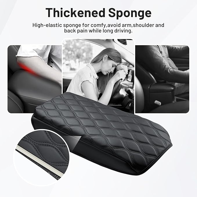 Autorder Center Console Cover for 2018-2022 2023 2024 BMW X3 Accessories Armrest Cushion Cover Nappa Leather Middle Console Covers X3 Console Cushion Pad Anti-Scratch