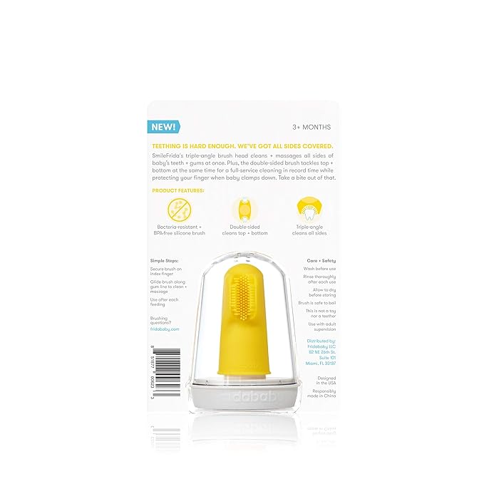 Frida Baby Baby's First Finger Toothbrush with Storage Case, 3 Months and Up, 1pk