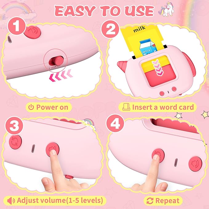 Talking Flash Cards Toddlers Toys: Learning Toys for Kids 2-3, Speech Therapy Pocket Speech Toy for Age 2-6, Autism Educational Montessori Toy with 420 Sight Words