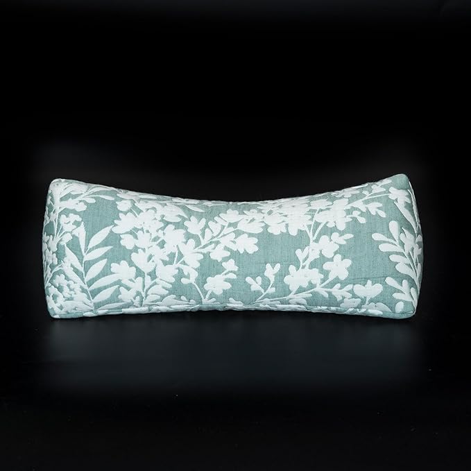 Buckwheat Neck Support Pillow Cervical Neck Cylinder Bolster Pillow,Buckwheat Hulls Adjustable Roll Pillow,Neck Pain Relief for Back and Side Sleepers Round Pillows for Lunch Break Green, 6*15 inch