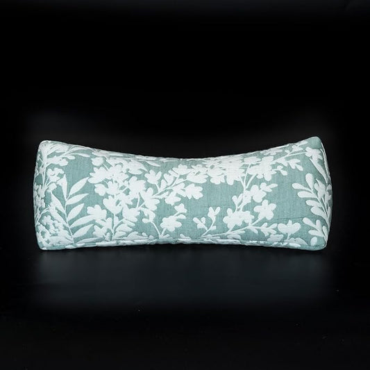 Buckwheat Neck Support Pillow Cervical Neck Cylinder Bolster Pillow,Buckwheat Hulls Adjustable Roll Pillow,Neck Pain Relief for Back and Side Sleepers Round Pillows for Lunch Break Green, 6*15 inch