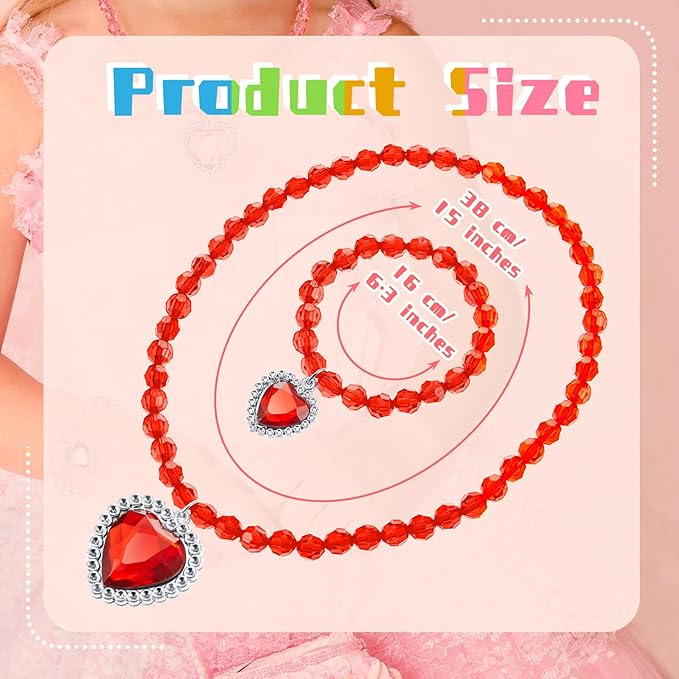 7 Sets Girl Dress up Jewelry Toddler Jewelry Princess Bracelet Necklaces Kids Costume Jewelry Set for Girl Tea Costume Party