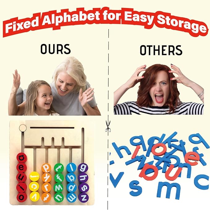 Wooden CVC Word Spelling Games, Matching Letter Games Phonics Board Flashcards Alphabet Puzzle, Preschool Learning Activities Montessori Educational Toys Gifts for Ages 3 4 5 6 Kids Toddlers