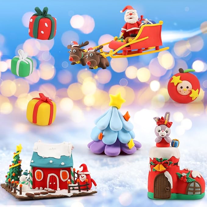 Air Dry Clay Kit - QMay 50 Colors DIY Modeling Clay Ultra Light Magic Clay, Nontoxic & Soft Clay with Sculpting Tools and Decoration Accessories, Art Craft Gift for Kdis 3-12