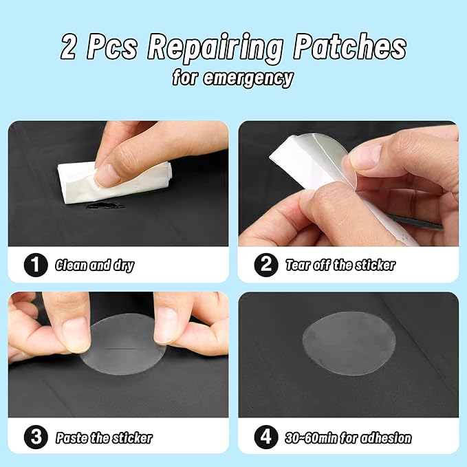 EULANT Inflatable Seat Cushion Lightweight Compact Stadium Seat Pad Camping Travel Air Seat Cushion for Airplane Hiking Bleachers Office Home Sports Events(Black)