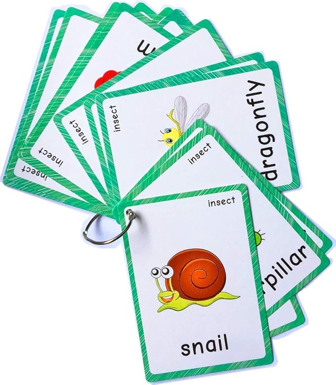 Set of(Body Parts+Insects) Flash Cards for Toddlers | Kids Learning Montessori Pocket Cards Toys | Perfect for Pre-K Decorations Background Wall Stickers,Teacher/Autism Therapists Tools
