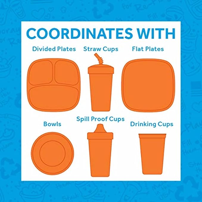 Re-Play Made in USA Toddler Forks and Spoons, Pack of 8 Without Carrying Case - 4 Kids Forks with Rounded Tips and 4 Deep Scoop Toddler Spoons - 0.2" Thick Toddler Utensils, Droid