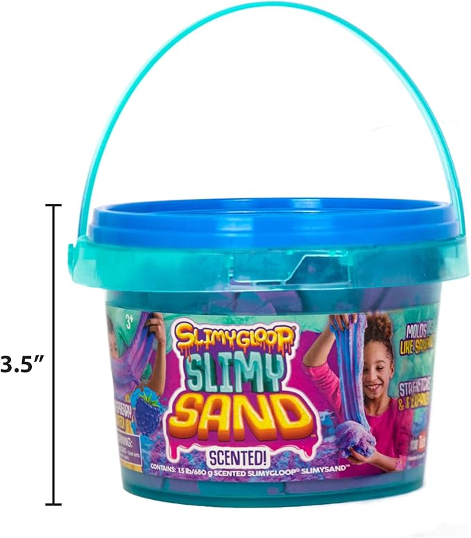 by Horizon Group USA, 1.5 lbs of Berry Scented Moldable, Stretchable, Expandable Cloud Slime, Blue & Purple Marbled, Slimy Play Sand in Reusable Bucket, Non Stick, Sensory Activity