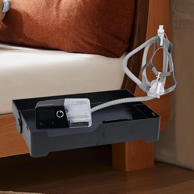 YONGJIA Foldable Bedside Shelf, bunk Bed Tray for top bunk, College, Dorm, Bedroom, Kids bunk Bed, Foldable nightstand for Book, iPhone, Kindle, Water Cup (Black)