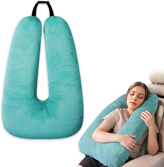 Neck Pillow for Kids Travel Provides Double Support to The Head and Neck in Any Sleeping Position on Flights, Car, and at Home, Comfortable Airplane Travel Pillow