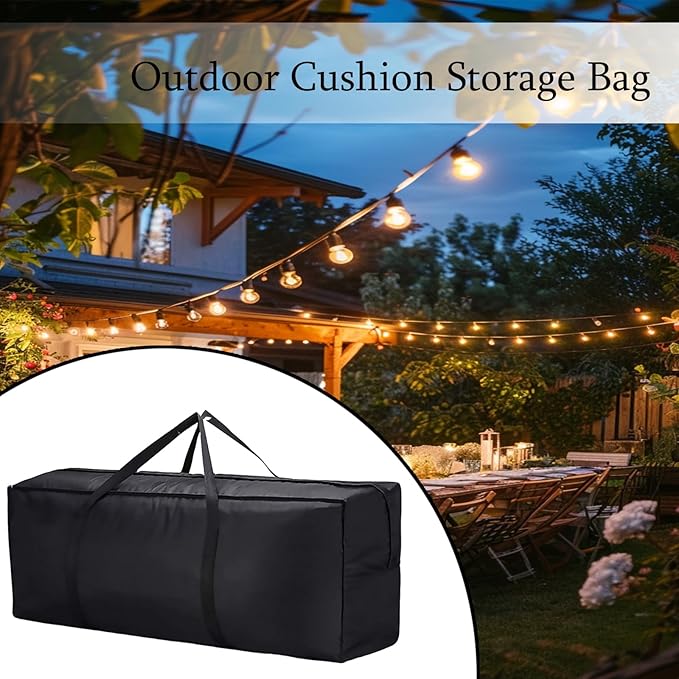 68" Waterproof Outdoor Cushion Storage Bag,Large Patio Furniture Cover with Zipper&Handles-Heavy Duty 68x30x20 Inch for Pillow,Christmas Tree,Table,Pool&Garden Outdoor Storage