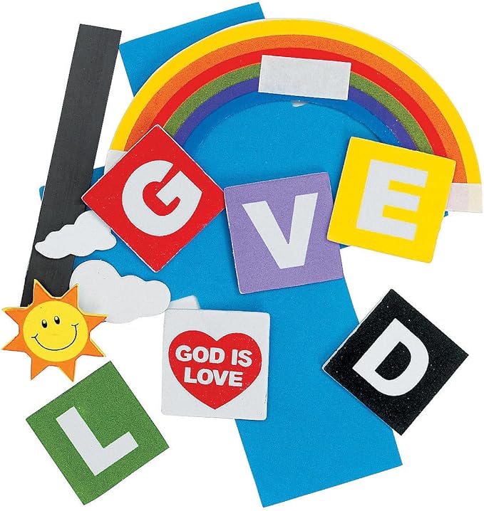 Fun Express God is Love Cross Magnet Craft Kit - Crafts for Kids and Fun Home Activities - VBS Vacation Bible School Supplies/Decor