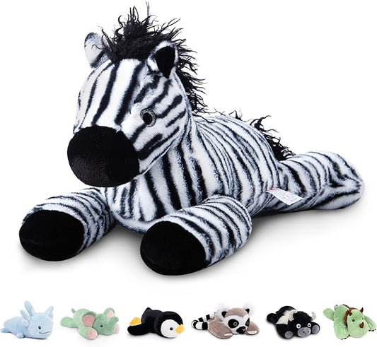 Niuniu Daddy 20" | 3.3 Pound Zebra Weighted Stuffed Animals for Kids Adults, Soft Zebra Weighted Beads for Stuffed Animals for Hugging, Cute Plush Toy for Gift Birthday Christmas Holiday Easter