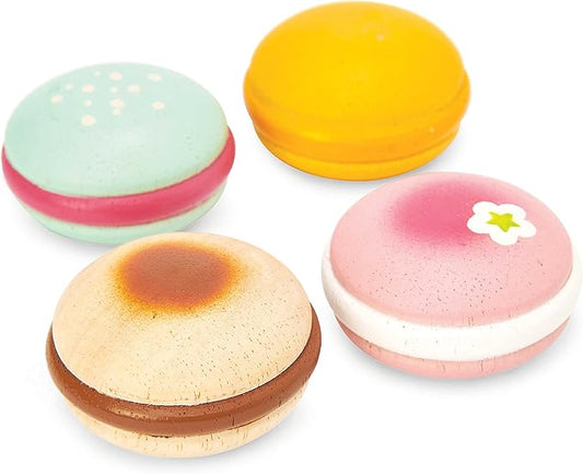 Le Toy Van - Educational Wooden Honeybake Pretend Play French Macarons Set Patisserie Toy Cakes | Girls Birthday Cake Or Afternoon Tea Role Play Toy (TV330)