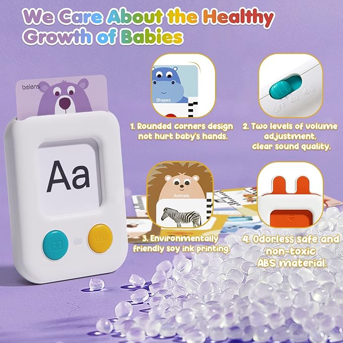 beiens Toddler Toys - Talking Flash Cards for Toddlers 2 3 4 5 6 Year Old with 240 Sight Words - Speech Therapy Autism Sensory Toys for Autistic Children - ABC Learning Educational Montessori Toys